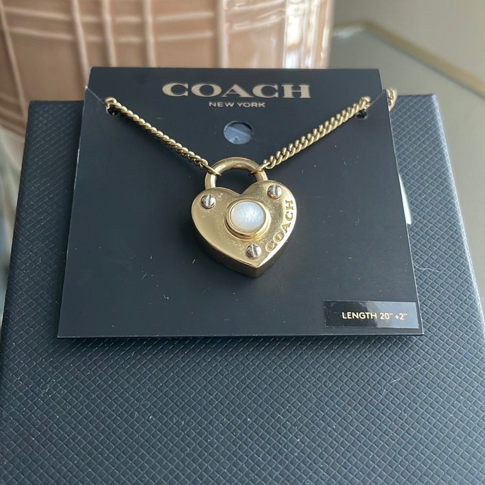 Coach heart locket necklace.